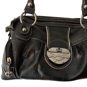 Kathy Van Zeeland Black Snake Y2K Shoulder Bag.